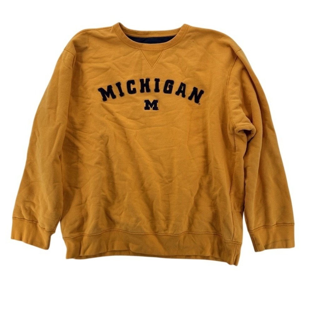 Champs Michigan Wolverines Sweatshirt Crewneck Mens XL NCAA Football Gold